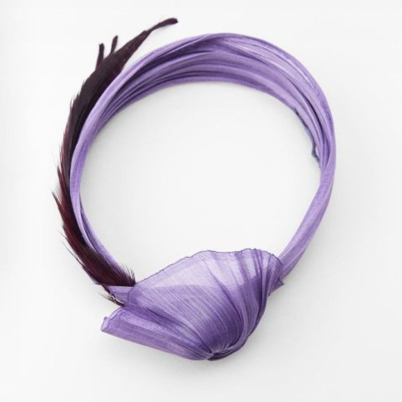 Zara Headpiece With Feathers Purple NWT main image 6